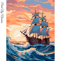 Paint By Numbers Skepp 40x50 - Leverans Vecka 21-22