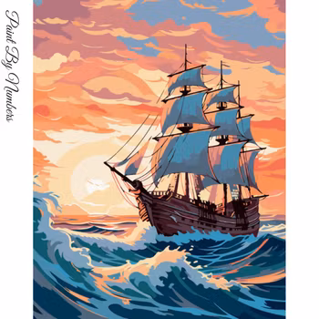 Paint By Numbers Skepp 40x50 - Leverans Vecka 21-22