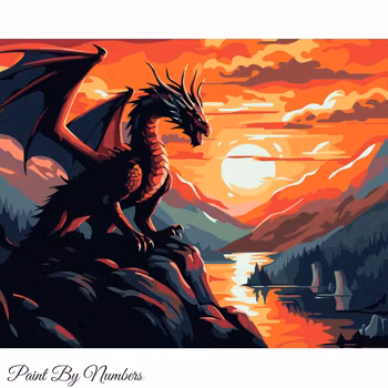 Paint By Numbers Dragon Sunset 40x50 - Leverans Vecka 21-22
