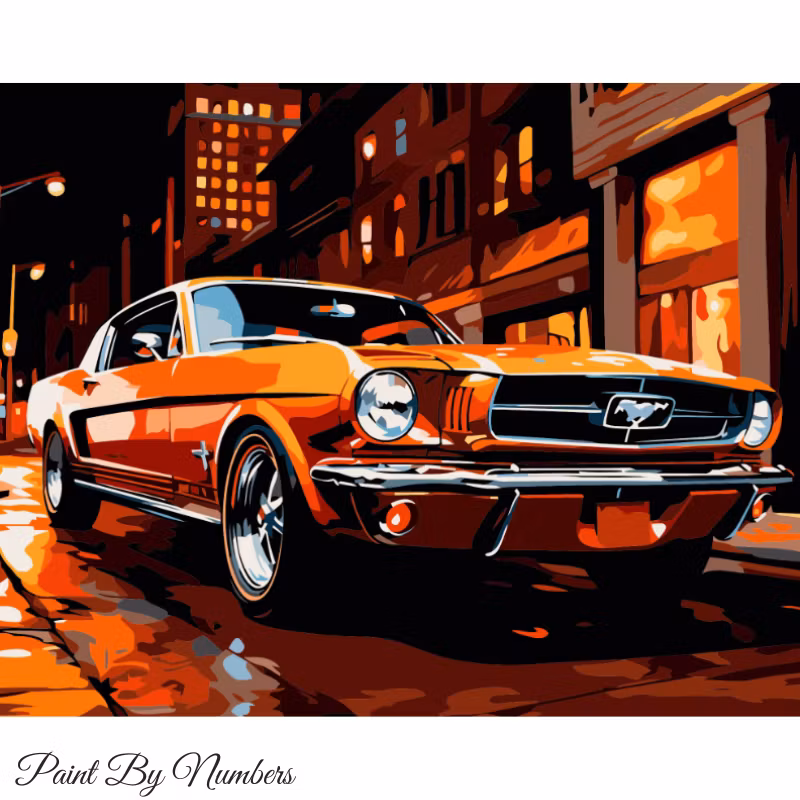 Paint By Numbers Mustang 40x50 - Leverans Vecka 21-22