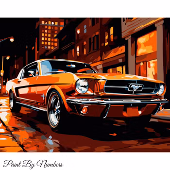 Paint By Numbers Mustang 40x50 - Leverans Vecka 21-22