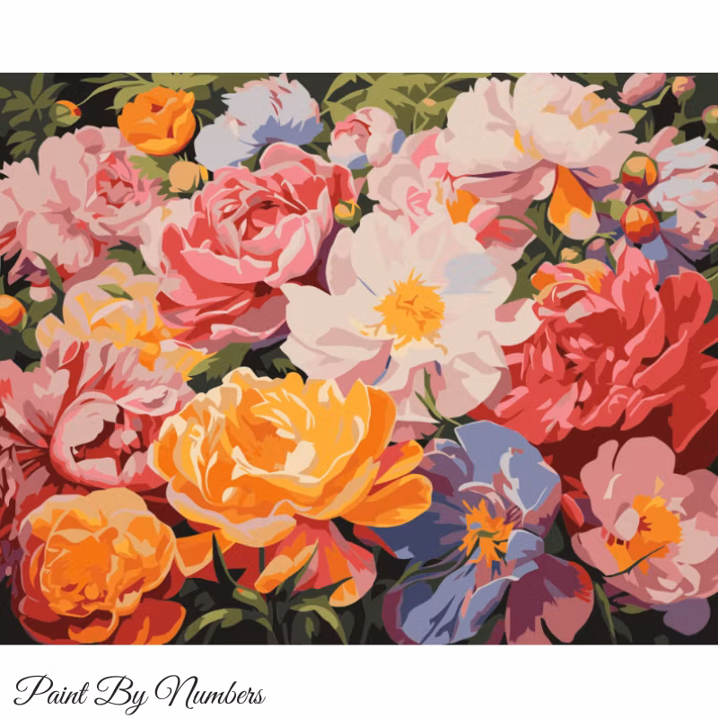 Paint By Numbers Flowers 40x50 - Leverans Vecka 21-22