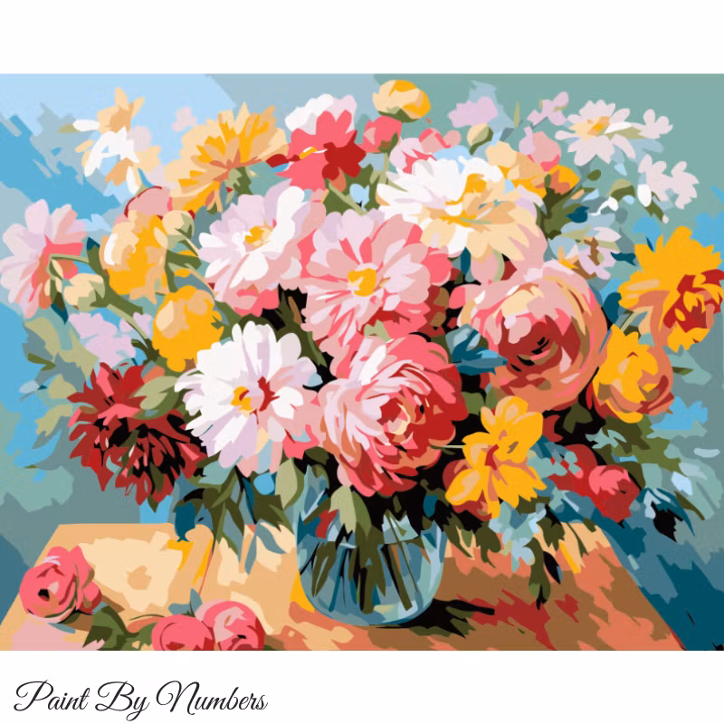 Paint By Numbers Blomsterbukett 40x50 - Leverans Vecka 21-22