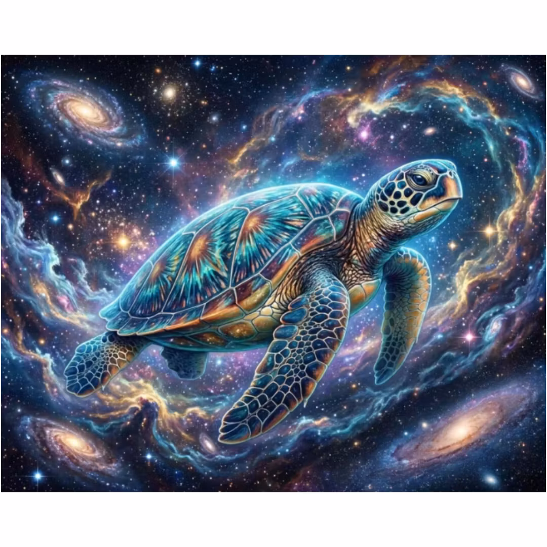 Diamanttavla Turtle Universe 50x40 - Leverans v. 23-24