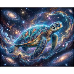 Diamanttavla Turtle Universe 50x40 - Leverans v. 23-24