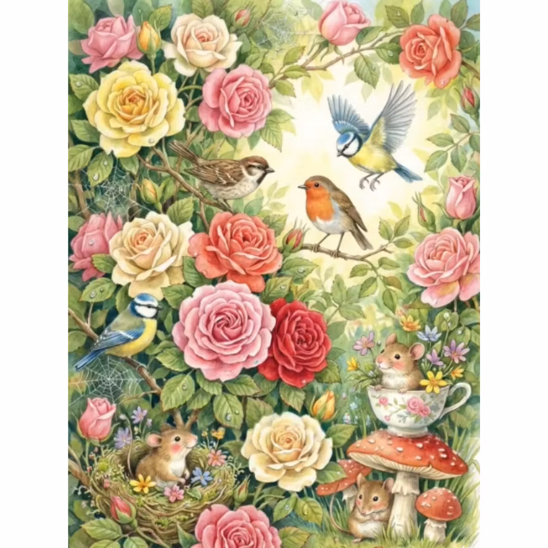 Diamanttavla Garden Friends 40x50 - Leverans v. 23-24