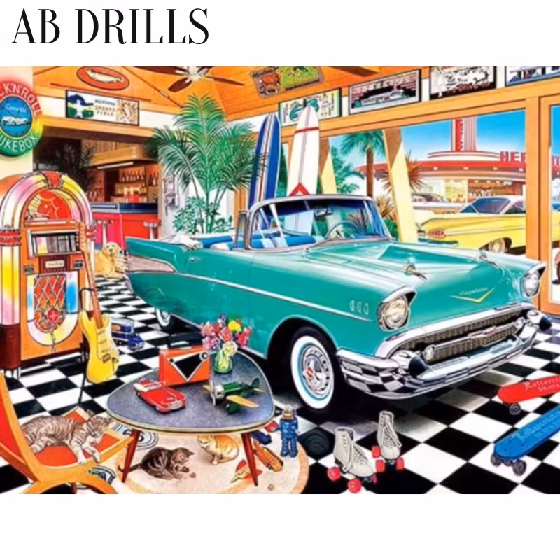 Diamanttavla AB Drills Carlifornian Car 40x50 - Leverans vecka 27