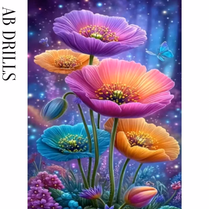 Diamanttavla AB Drills Vivid Flowers 40x50