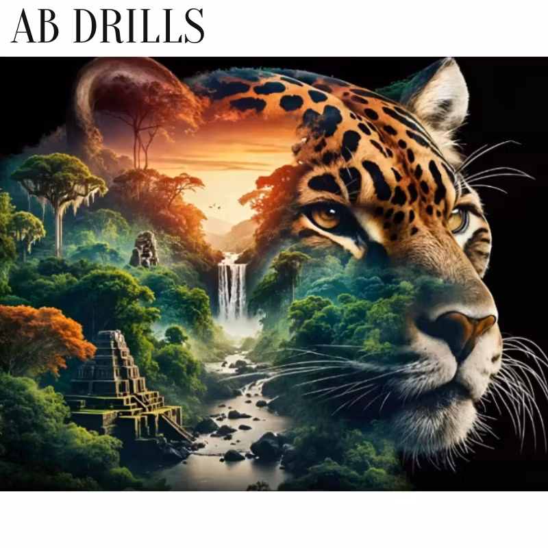 Diamanttavla AB Drills Leopard Landscape 50x40