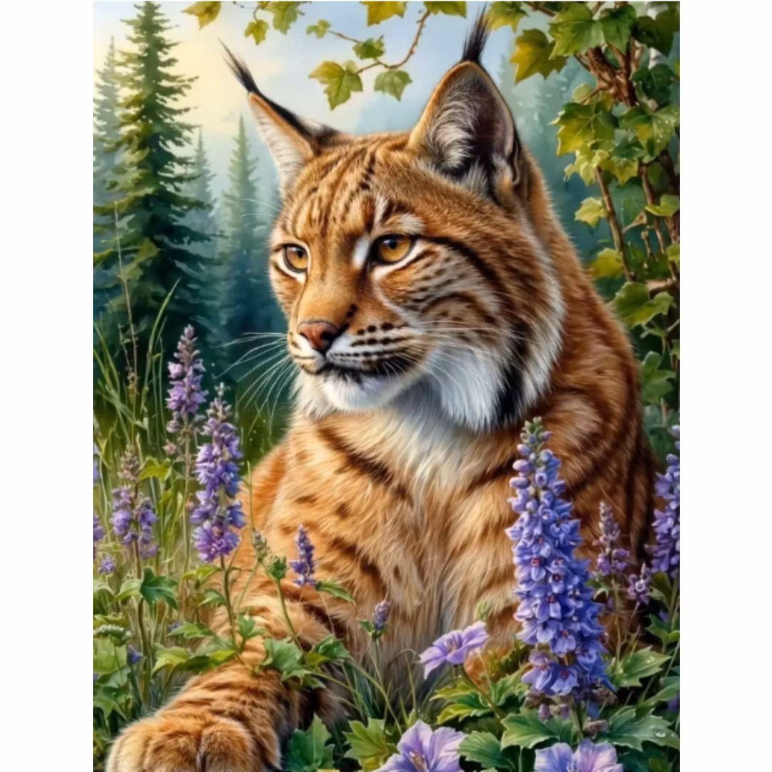 Diamanttavla Lodjur Natur 40x50 - Leverans vecka 34