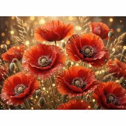 Diamanttavla Golden Poppy 50x40 - Leverans vecka 34