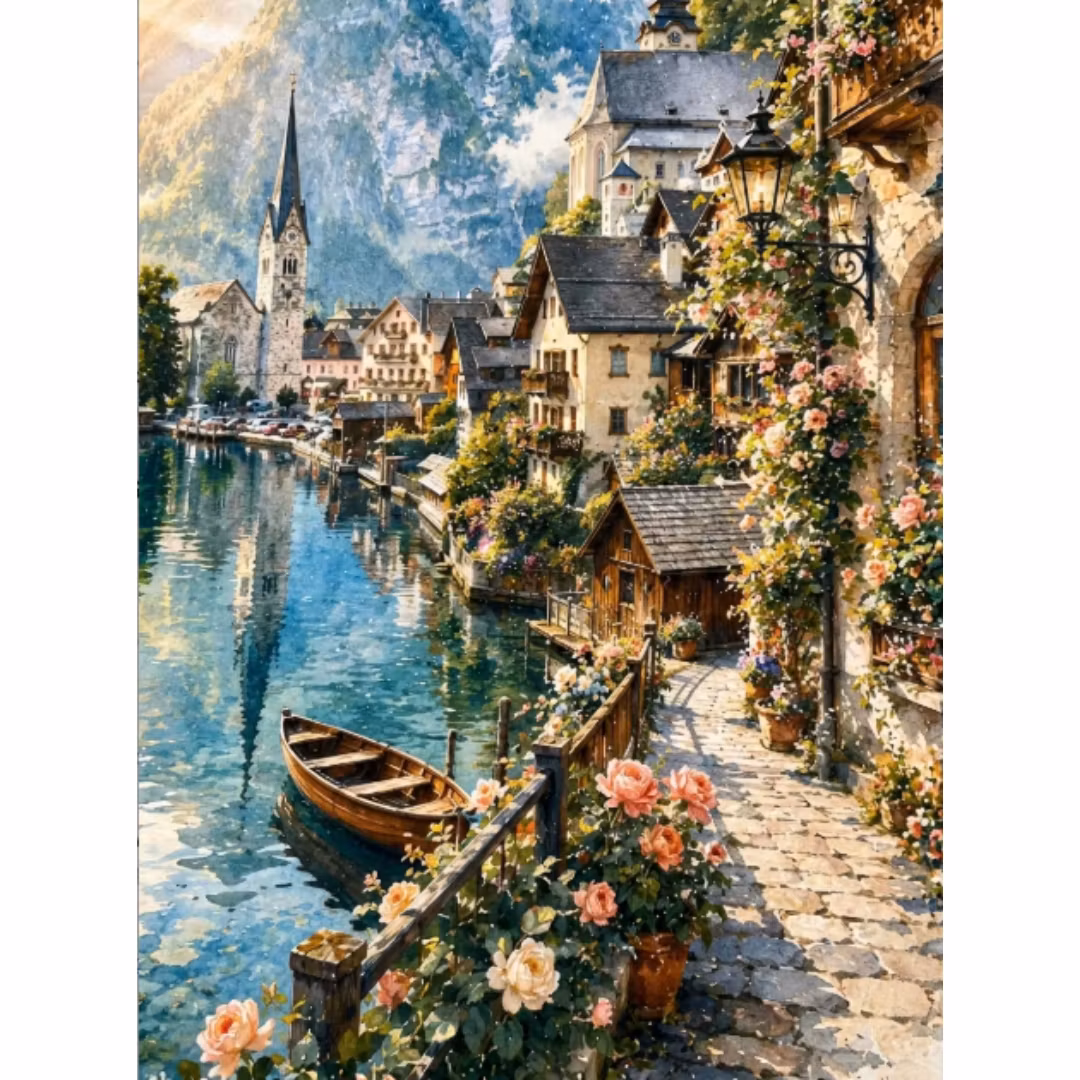 Diamanttavla Hamnstad 50x40 - Leverans vecka 34