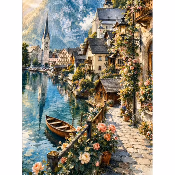 Diamanttavla Hamnstad 50x40 - Leverans vecka 34