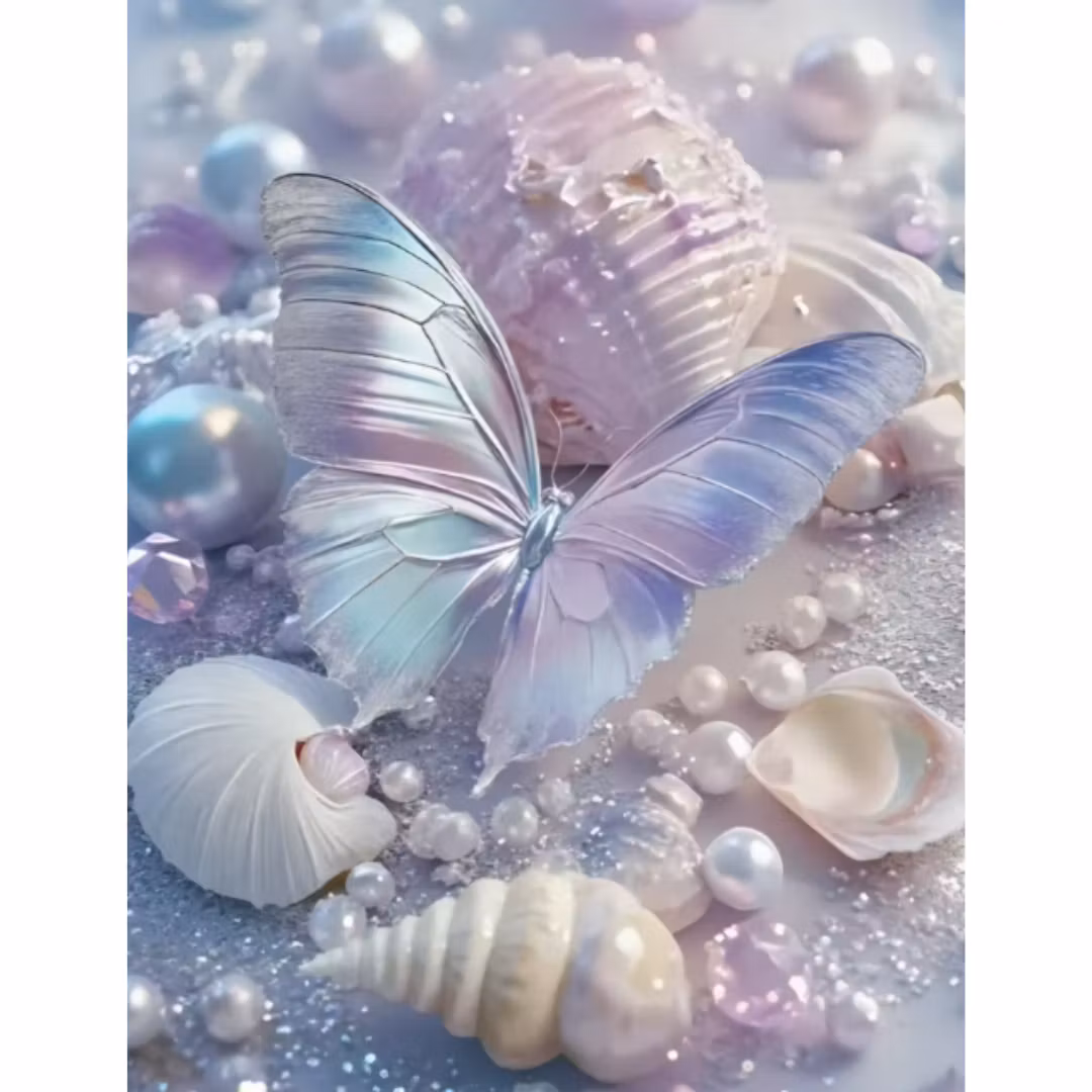 Diamanttavla Butterfly Ocean Treasures 40x50