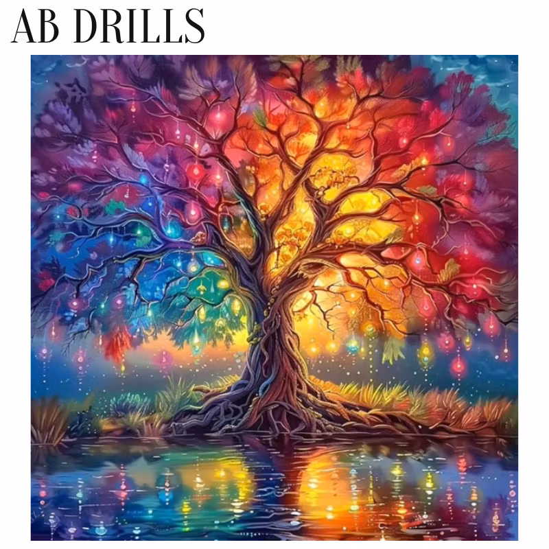 Diamanttavla AB Drills Color Tree 40x40