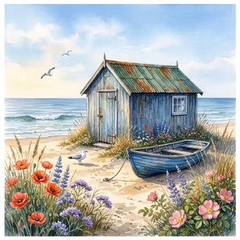 Diamanttavla Strandhus 40x40