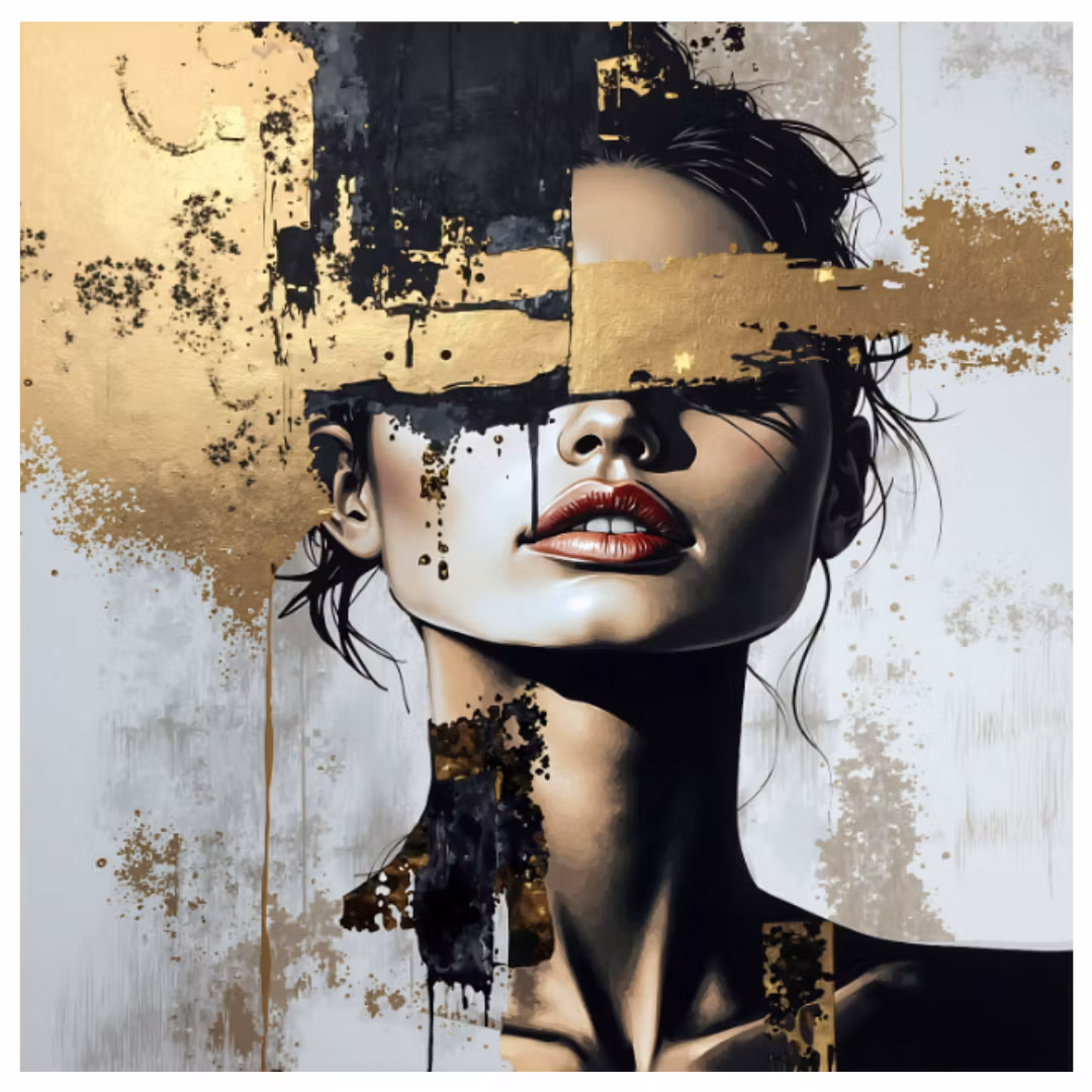 Diamanttavla Woman Gold 40x40