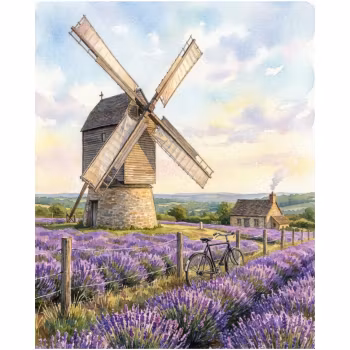 Diamanttavla Windmill Lavendel 40x50 - Leveranstid 39-40