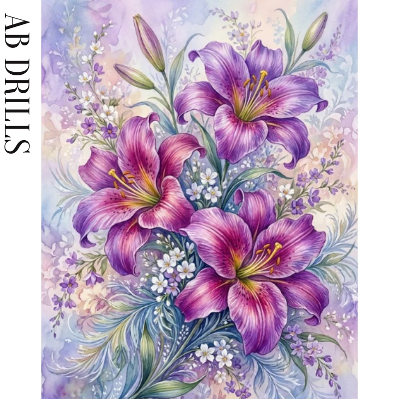 Diamanttavla AB Drills Lilyflowers 40x50 - Leverans v. 41