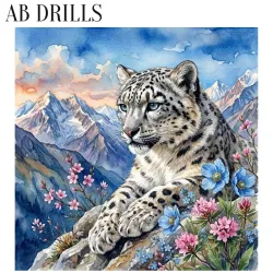 Diamanttavla AB Drills Snöleopard 40x40