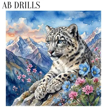 Diamanttavla AB Drills Snöleopard 40x40