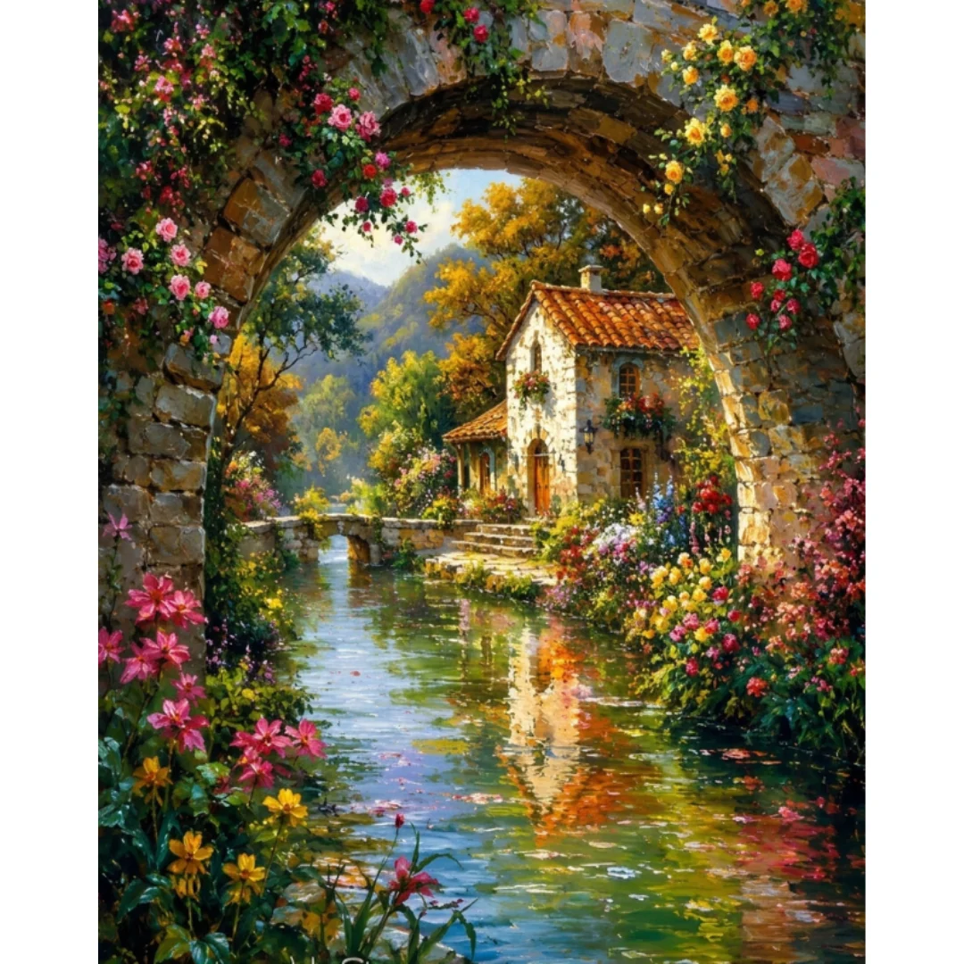 Diamanttavla Bridge House 40x50