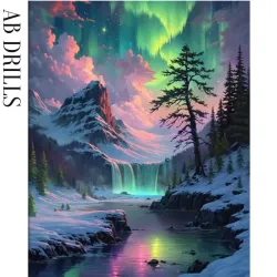 Diamanttavla AB Drills Northern Light Landscape 40x50