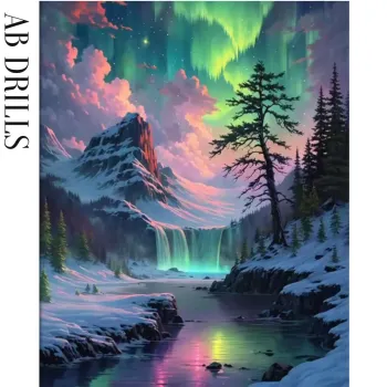 Diamanttavla AB Drills Northern Light Landscape 40x50
