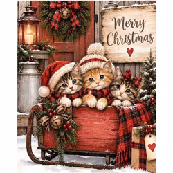 Diamanttavla Christmas Kittens 40x50 - Leverans vecka 42