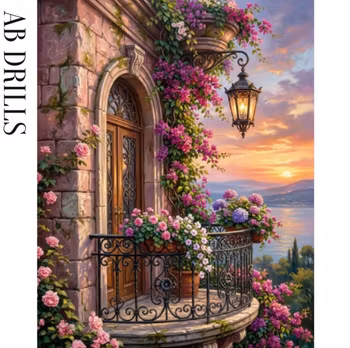 Diamanttavla AB Blomsterbalkong 40x50