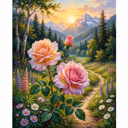Diamanttavla Roses Nature 40x50 - Leverans vecka 46-47