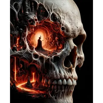 Diamanttavla Dark Skull 40x50 - Leverans vecka 46-47