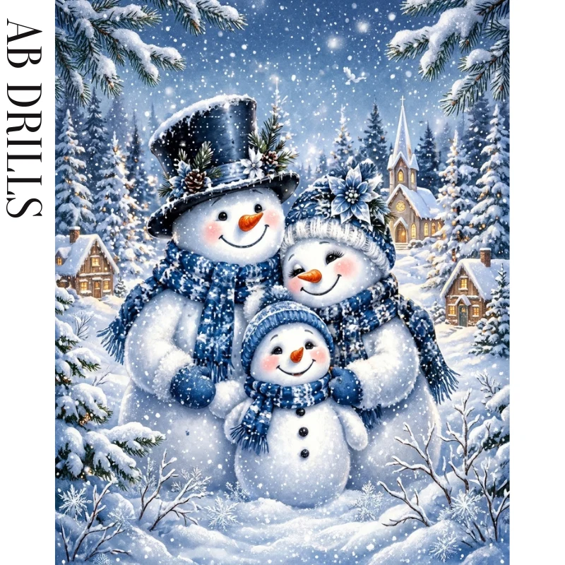 Diamanttavla AB Snögubbefamilj 40x50 - Leverans Vecka 46-47