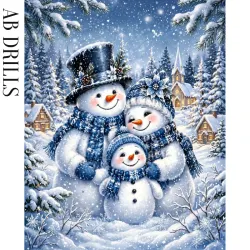 Diamanttavla AB Snögubbefamilj 40x50 - Leverans Vecka 46-47