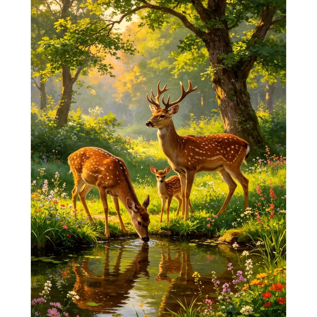 Diamanttavla Deers Forest 40x50 - Leverans vecka 46-47
