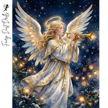Diamanttavla Fairy Dust Drills Ängel Med Trumpet 40x50 - Leverans vecka 46-47
