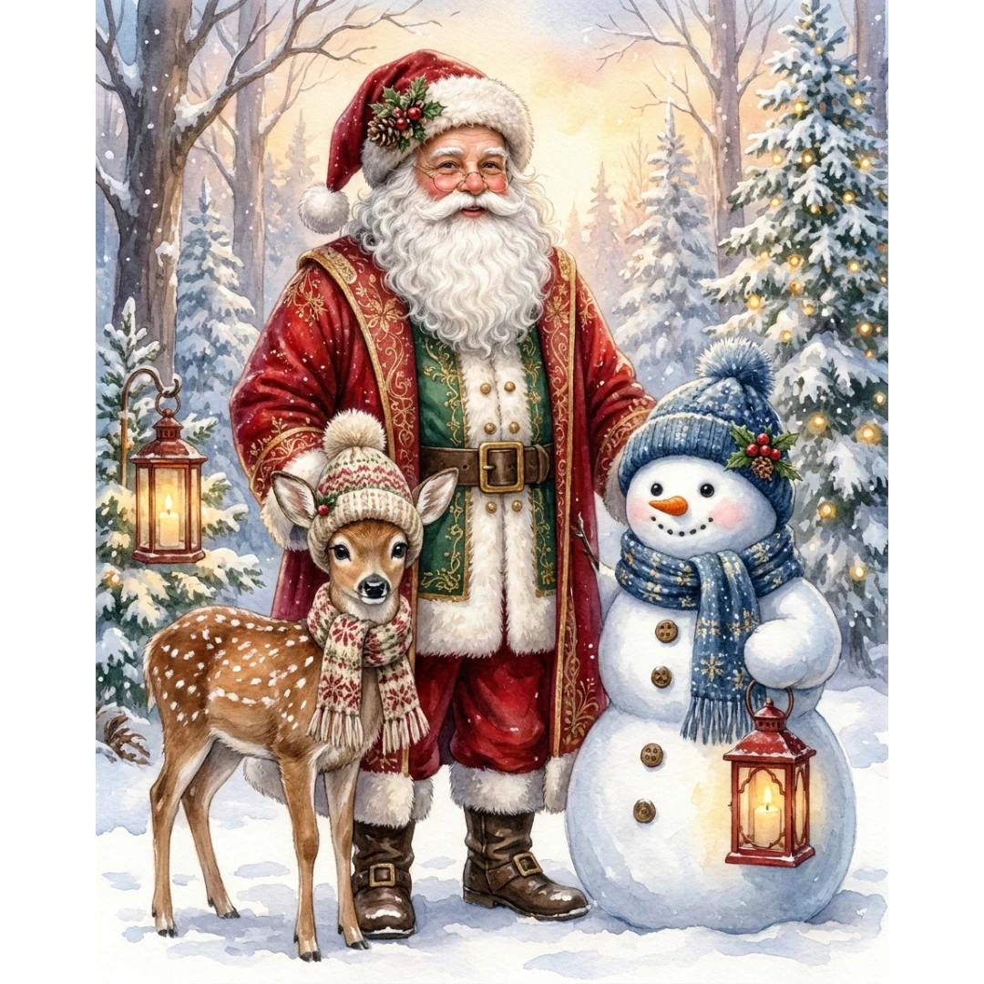 Diamanttavla Tomte Med Vänner 40x50 - Leverans vecka 46-47