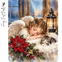 Diamanttavla Fairy Dust Drills Änglaflicka Med Katt 40x50 - Leverans vecka 46-47