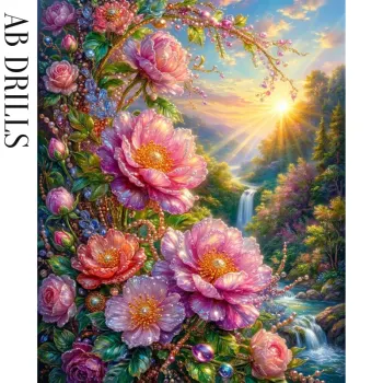 Diamanttavla AB Flowers Waterfall 40x50 - Leverans Vecka 46-47