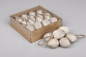 Fjäderägg Sicksack Hänge 12 st 3x4 cm