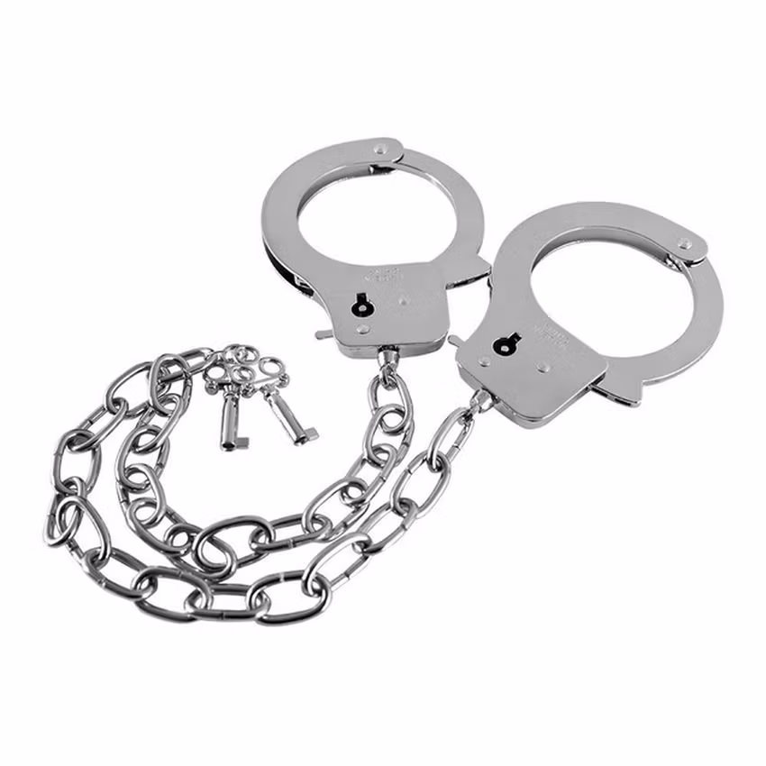 Metal Handcuffs Long Chain