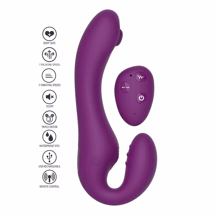 Strapless Strap-On Pulse Vibrator