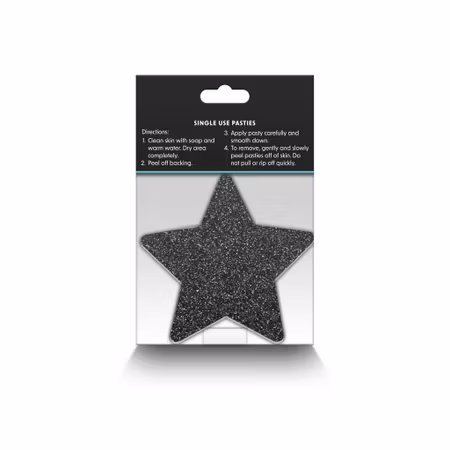 Pasties Glitter Stars 2 Pair - Black/Yellow