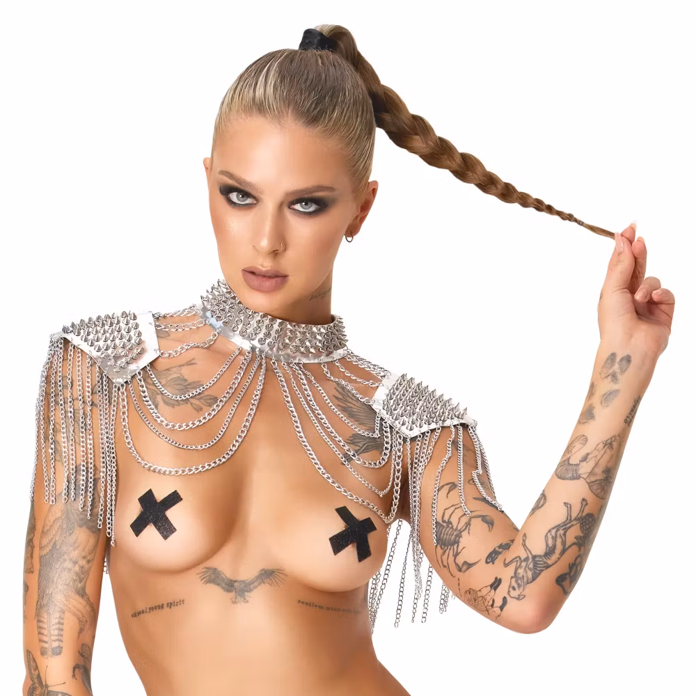 Bad Kitty Spiked Collar & Shoulder