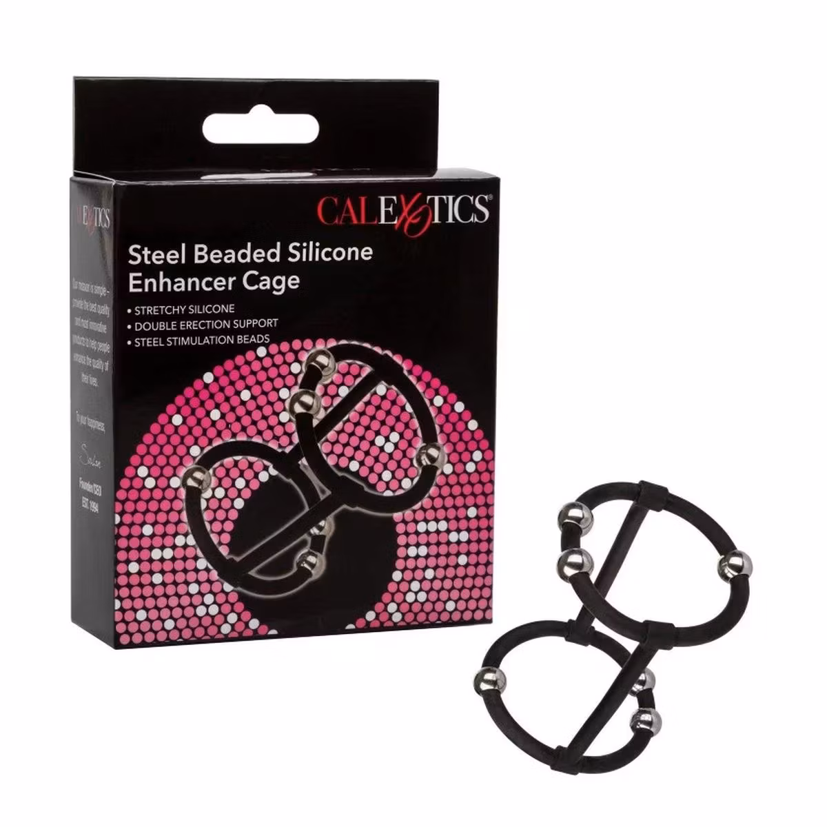 Steel Beaded Silicone Enhancer Cock Cage