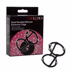 Steel Beaded Silicone Enhancer Cock Cage