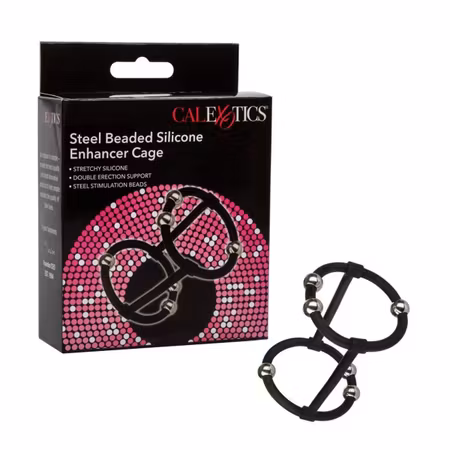 Steel Beaded Silicone Enhancer Cock Cage