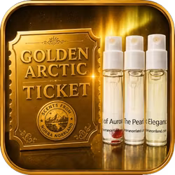 Start 1 aug. Golden Arctic Ticket. Arktiskt Upptäckar-set (Sprayflaska). Succé. Parfym. 3*2 ml