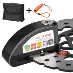Skivbroms lås med Alarm funktion inkl. vajer och väska