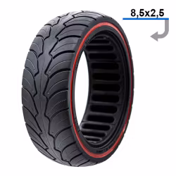 Däck Ultra light solid 8x2.5-6.1/B58 - red line- DUALTRON Mini